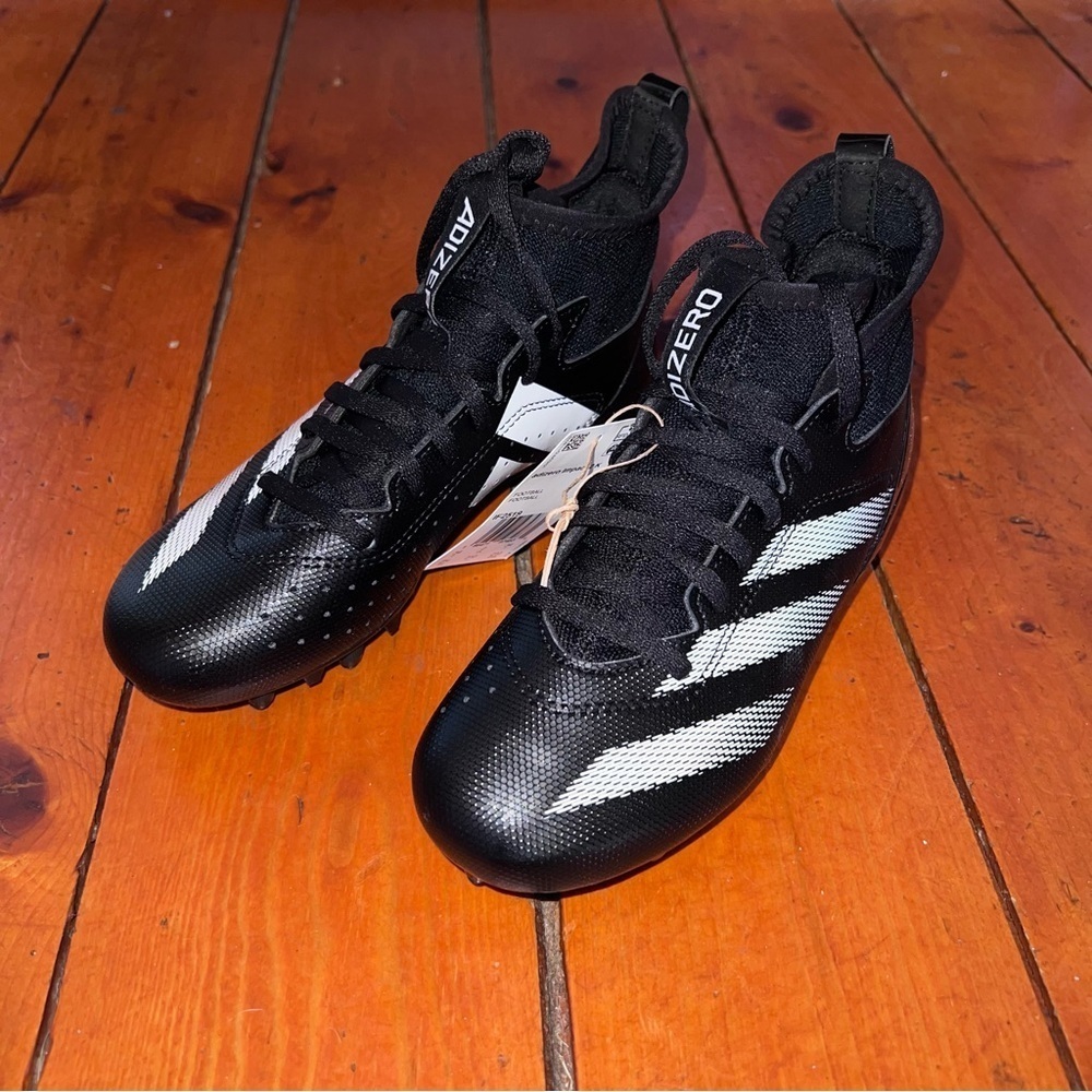 ***NWT***Adidas Adizero Impact Youth Black & White Football Cleats - Picture 3 of 11